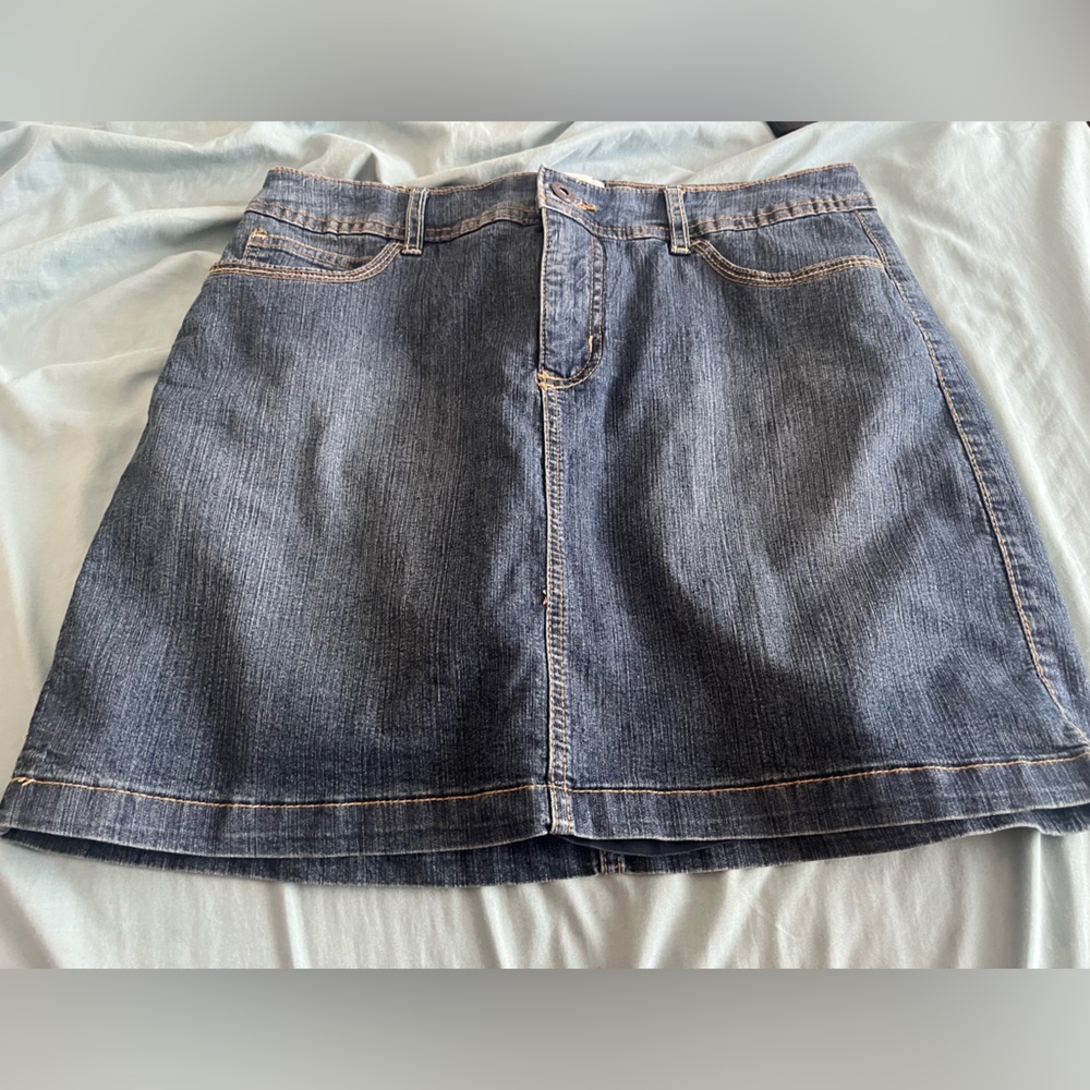 St. John's Bay Blue Denim A-Line Skirt
